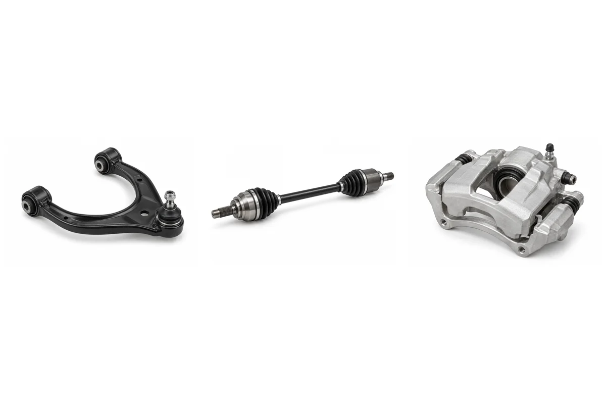 control arm, CV axle, brake caliper — component illustrations for Seal parts identification