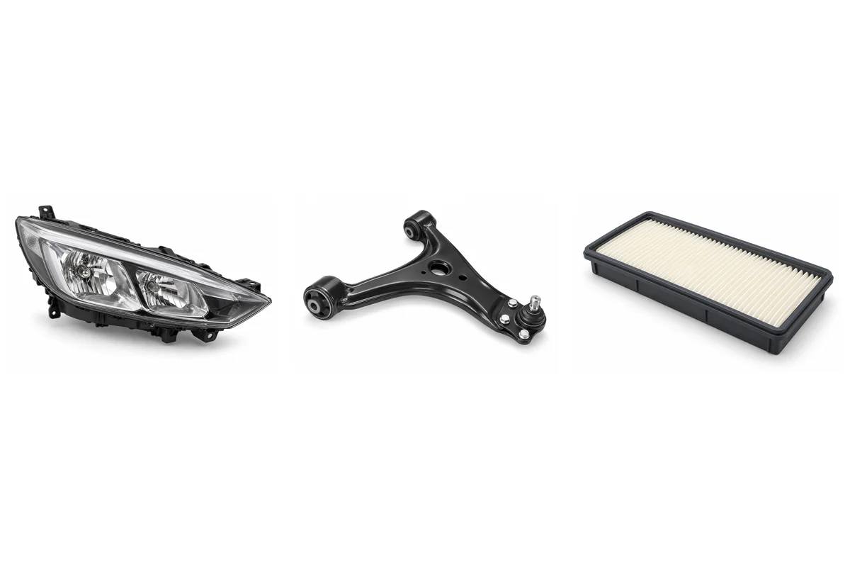 headlights, control arm, engine air filter assembly-type comparison
