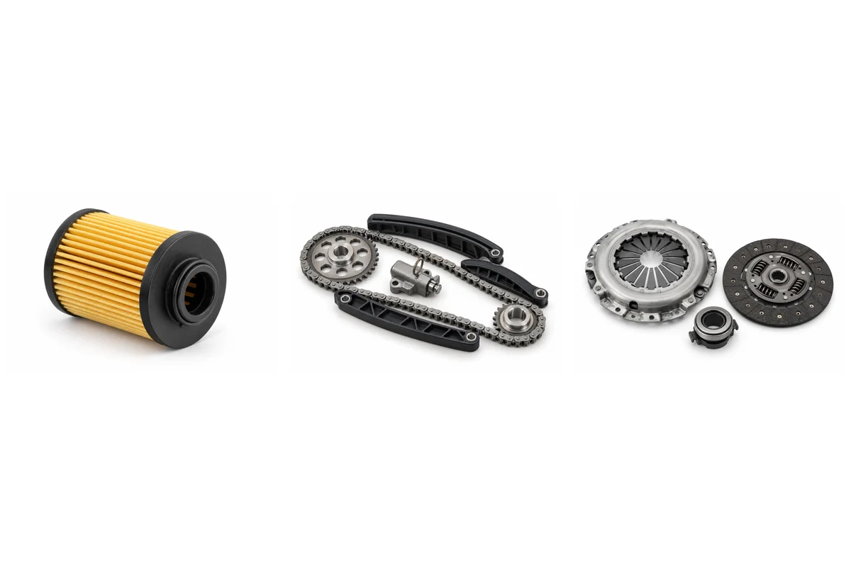 transmission filter, engine timing kit, manual clutch kit assembly-type comparison