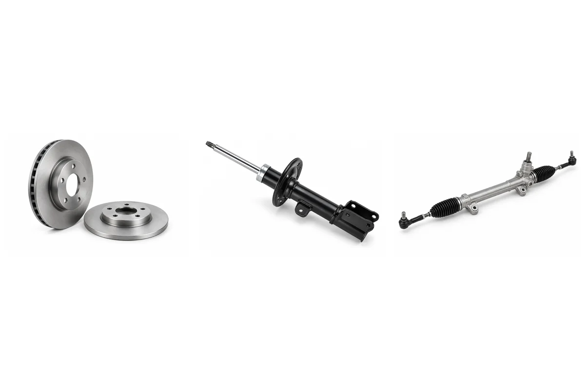 brake discs, shock absorber, steering rack for Tiggo 4 assembly comparison