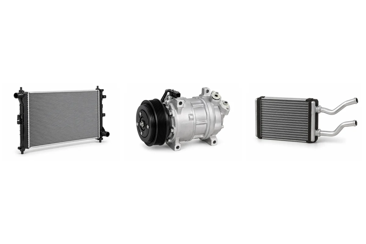 radiator, A/C compressor, heater core for Tiggo 4 assembly comparison