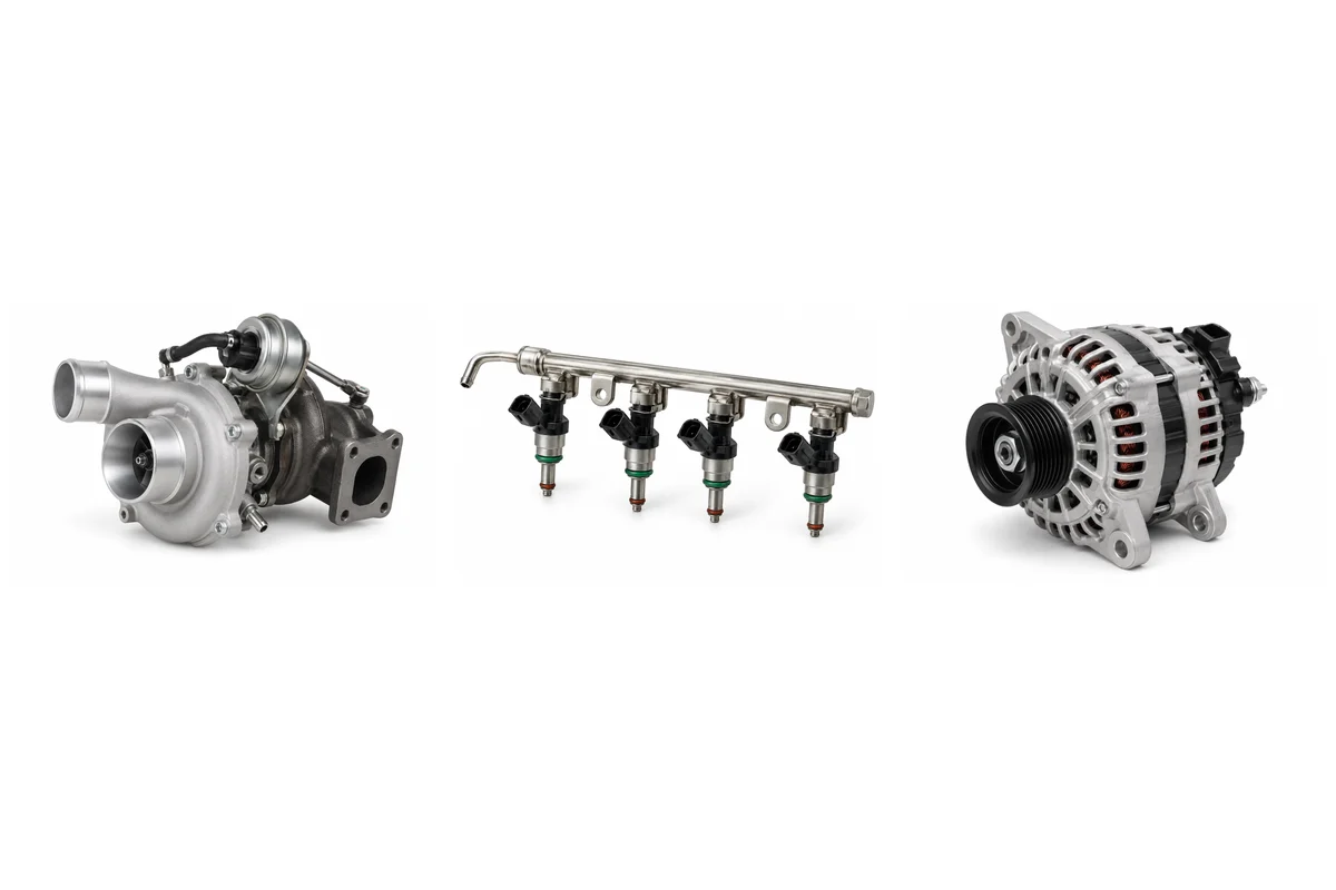 turbocharger, fuel injector, alternator for Tiggo 4 assembly comparison