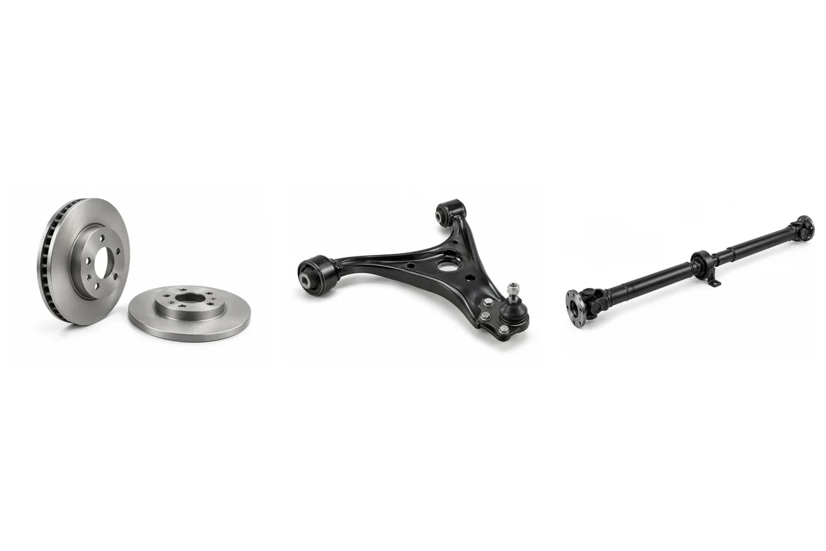 brake discs, control arm, AWD propeller shaft for Tiggo 7 assembly comparison