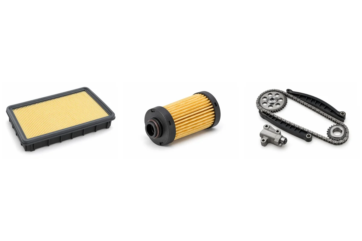 engine air filter, transmission filter, timing chain kit for Tiggo 8 assembly comparison