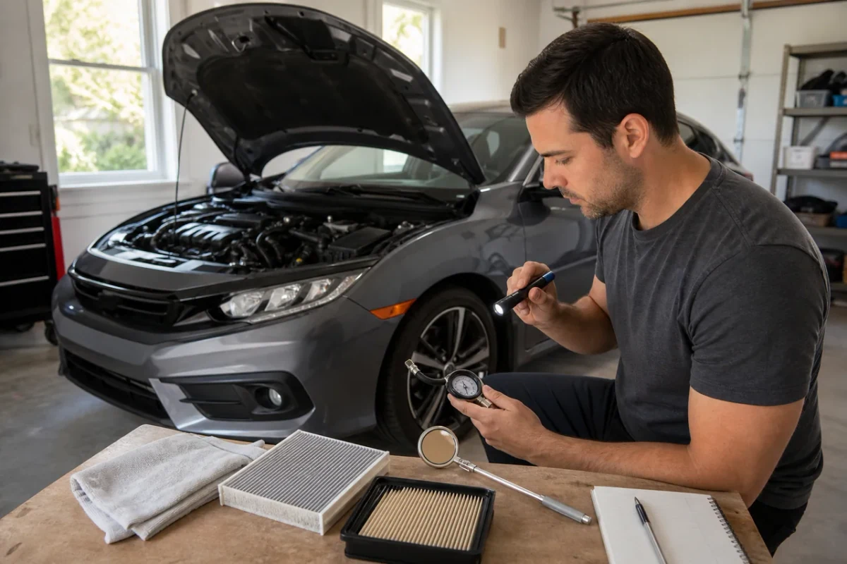 Honda Civic Maintenance, Engine & Transmission Parts Guide vehicle and component identification reference