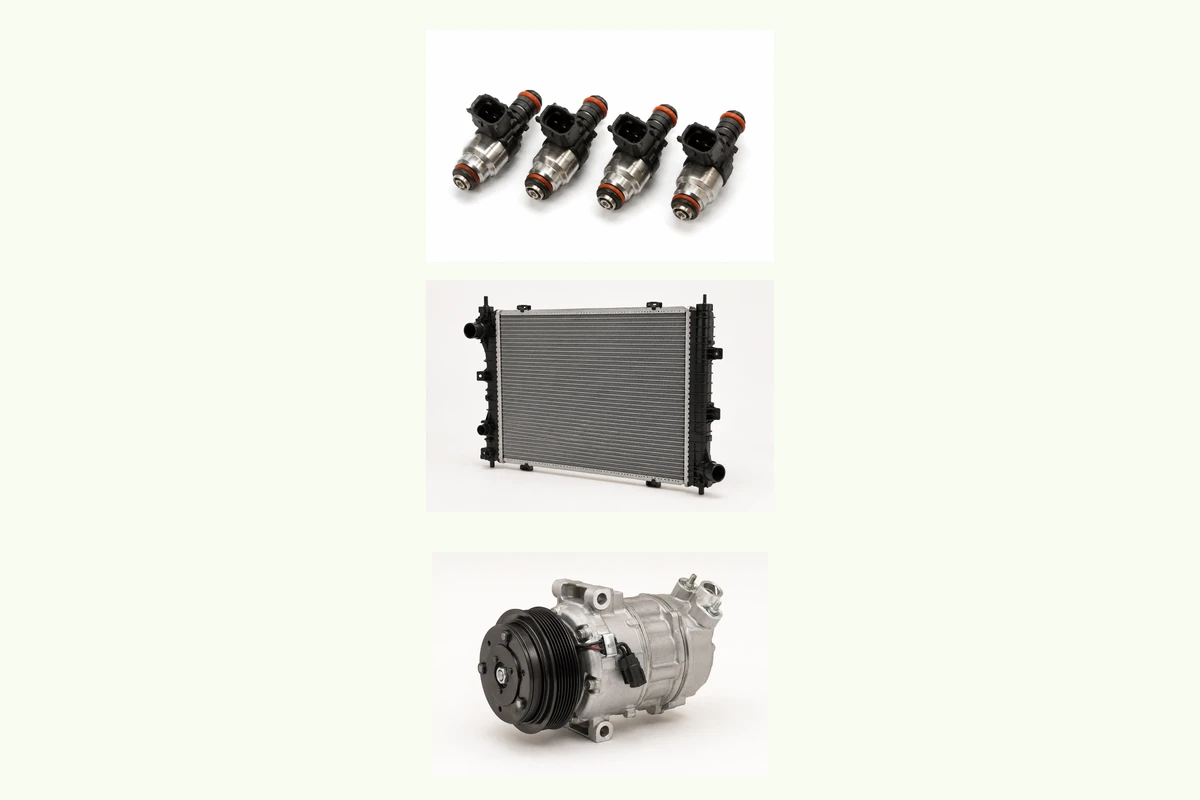 Representative Hyundai Accent components for engine, cooling, fuel, electrical & climate