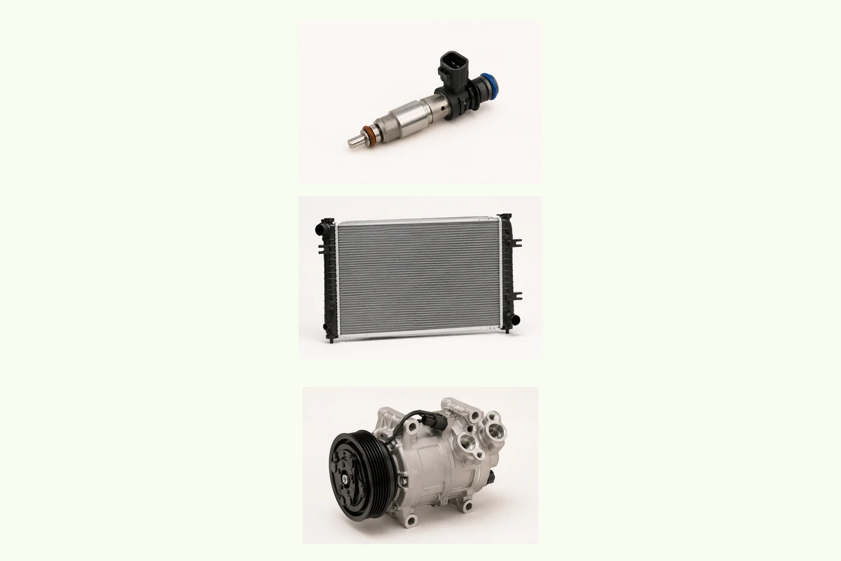 Representative Hyundai Tucson components for engine, cooling, fuel, electrical & climate