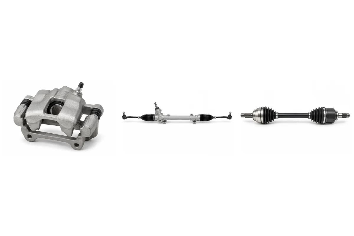 Kia Rio Brakes, Steering & Driveline component reference