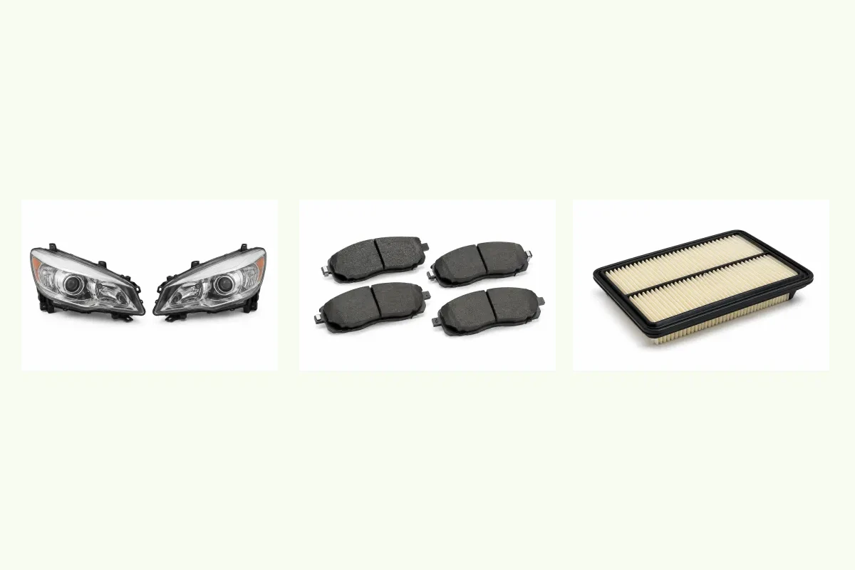Representative Nissan Sentra components for chassis and market identity