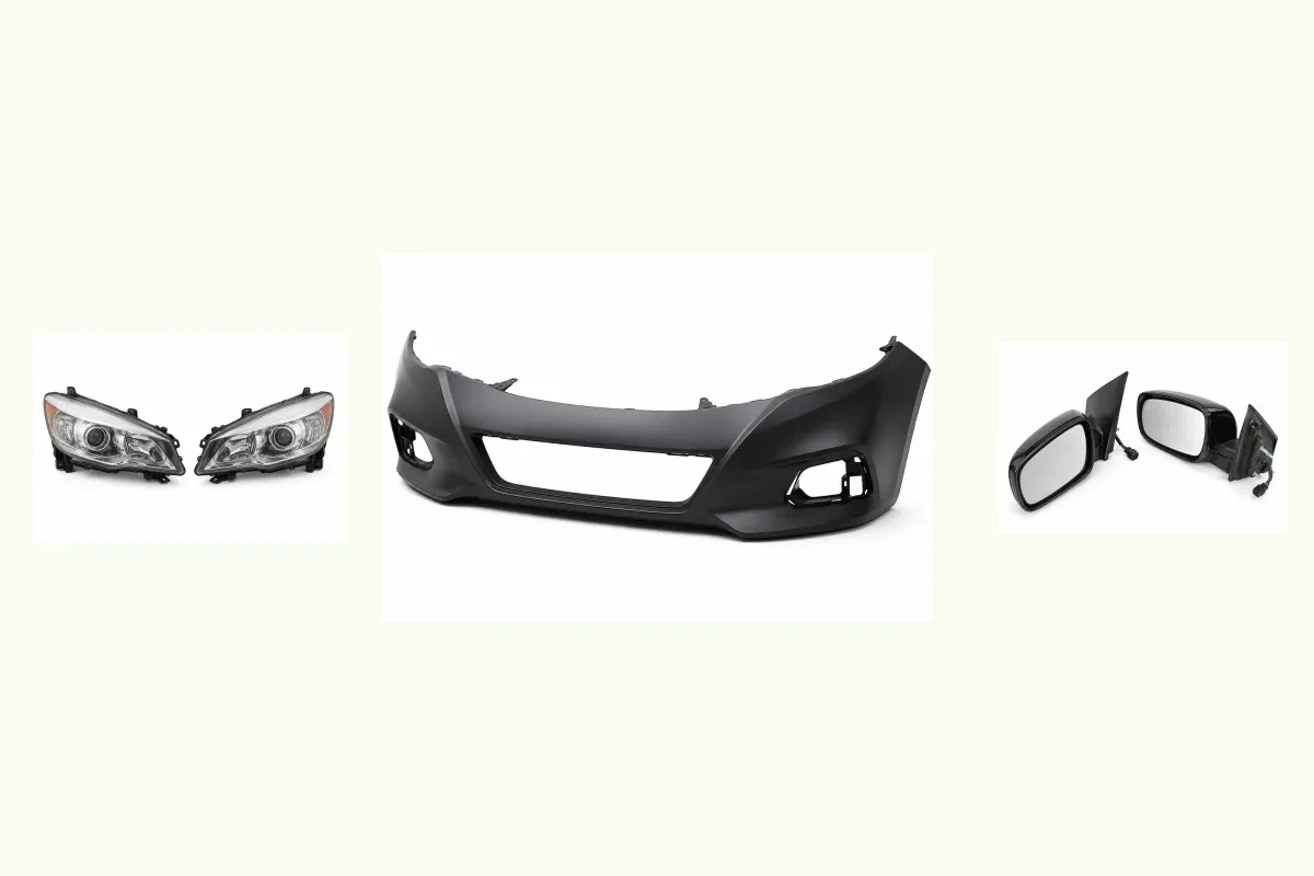 Representative Nissan Sentra components for body, lighting and collision parts