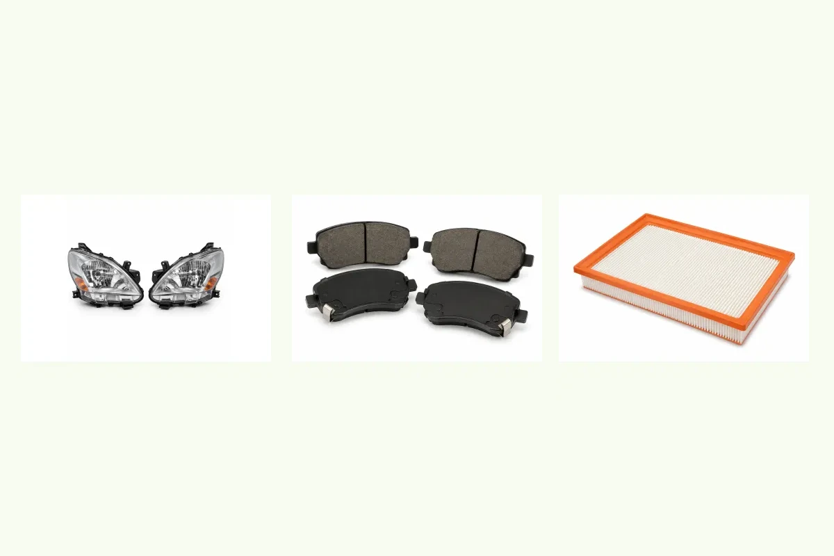Representative Nissan Sunny components for chassis and market identity