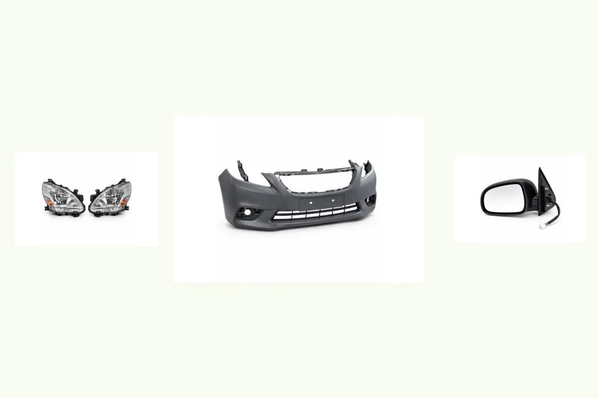Representative Nissan Sunny components for body, lighting and collision parts