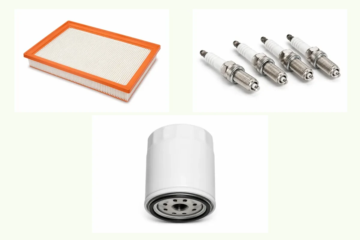 Representative Nissan Sunny components for service, ignition and cvt packs