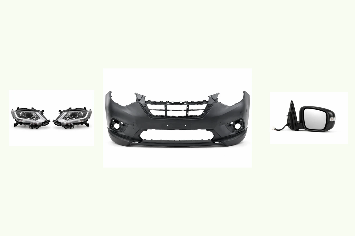 Representative Nissan X-Trail components for body, lighting & collision parts