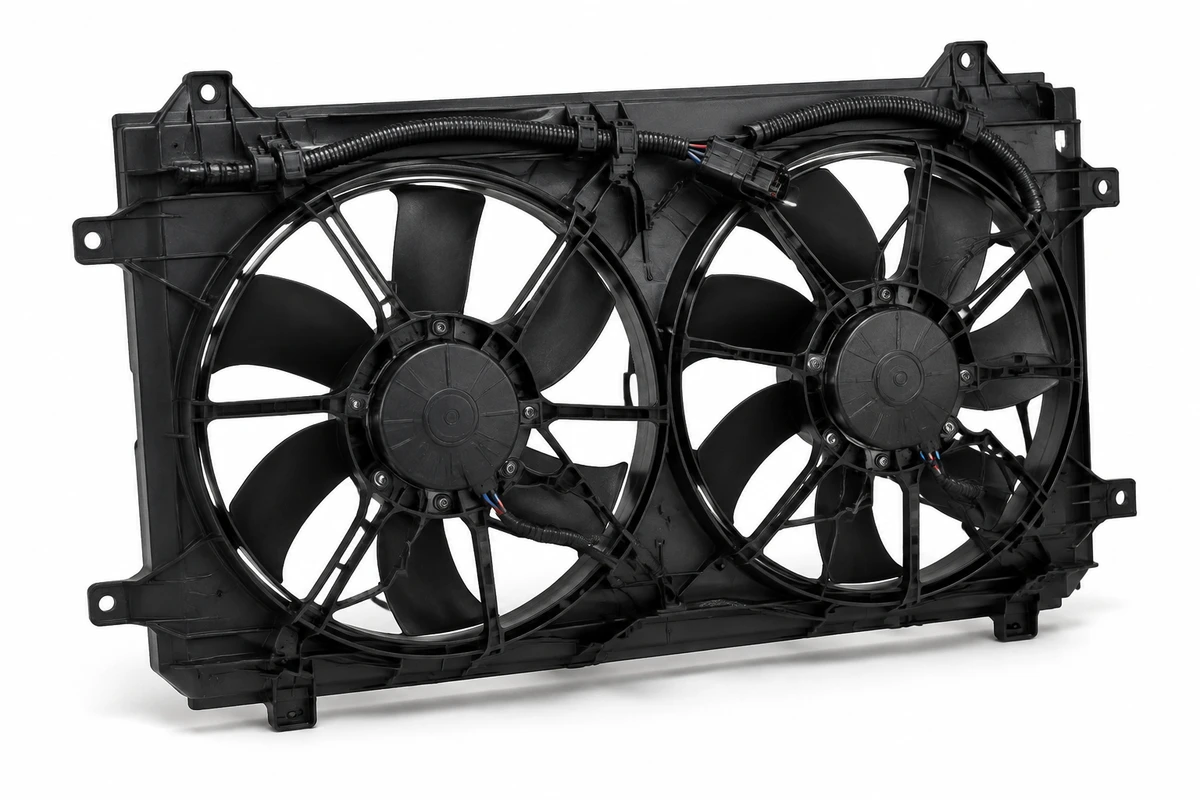 Nissan X-Trail radiator cooling fan identification image